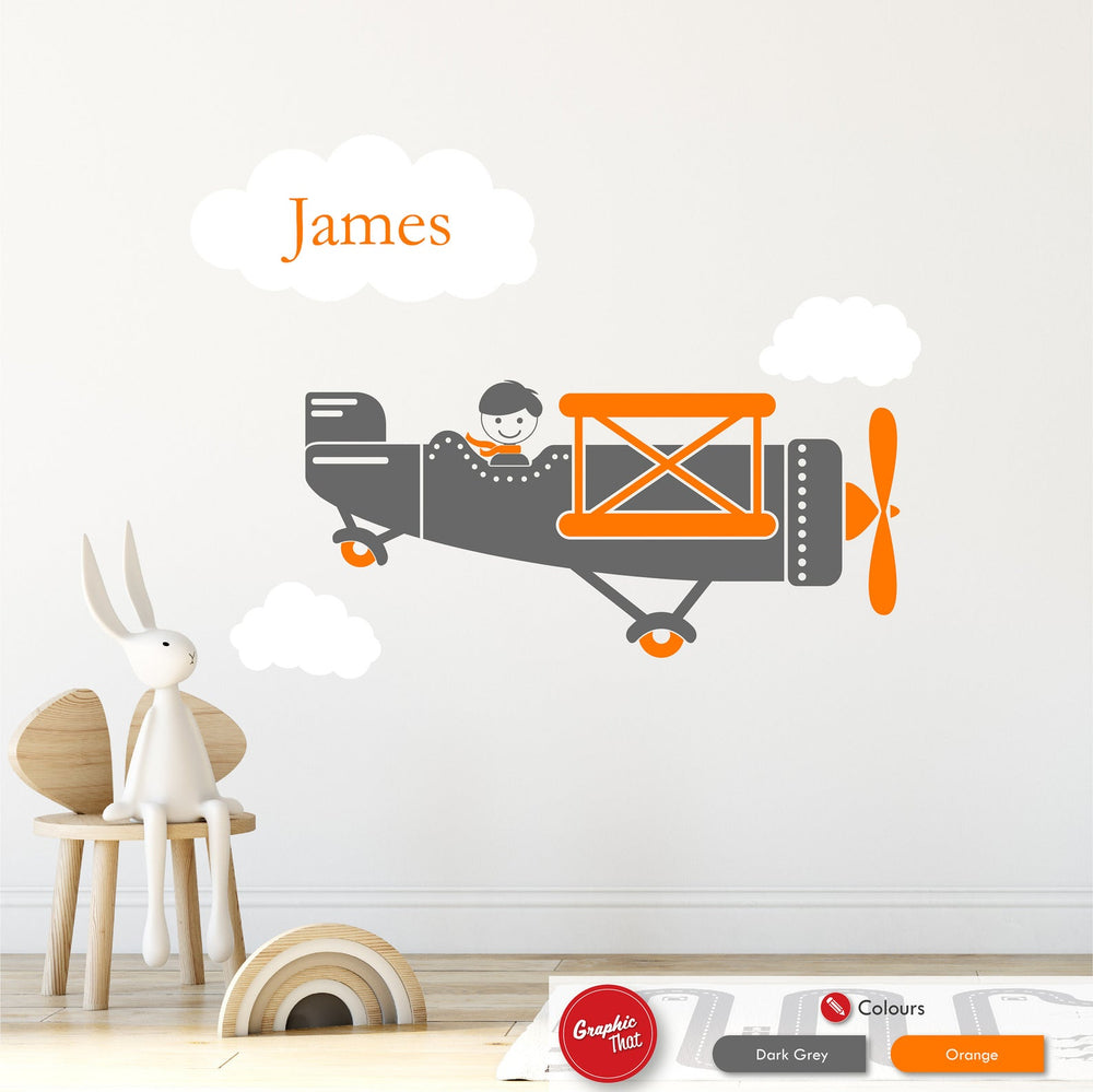 Plane Personalised Wall Art Sticker