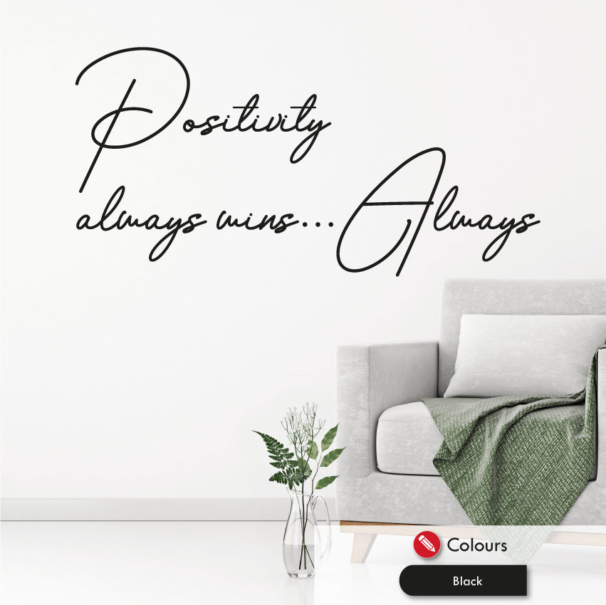 
            
                Load image into Gallery viewer, Positivity Always Wins Quote Wall Art Sticker
            
        