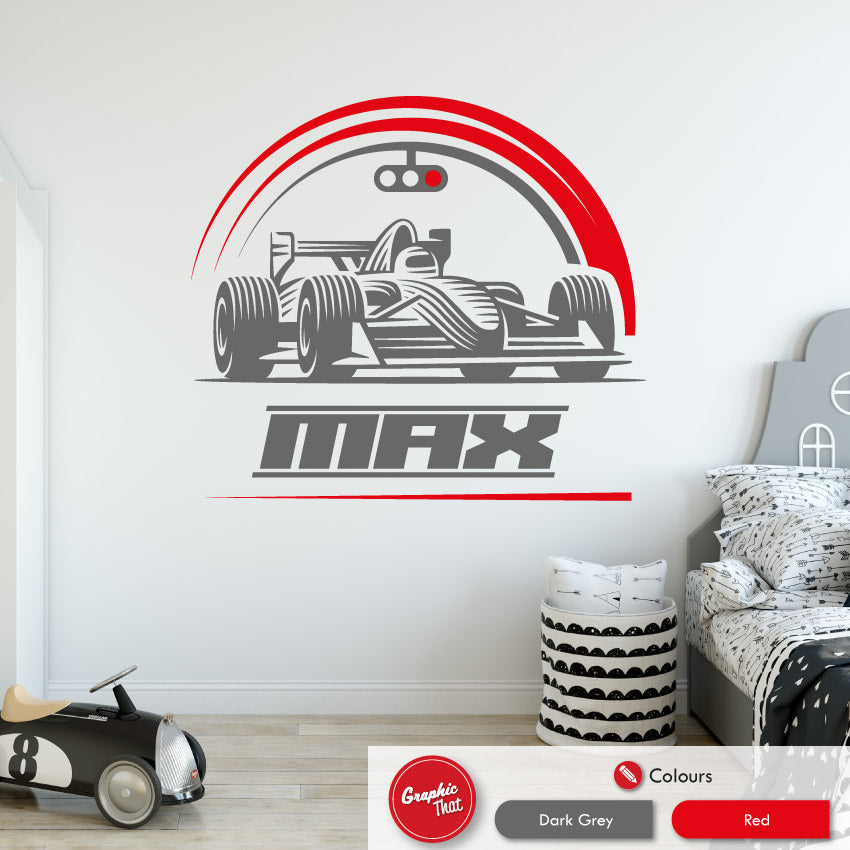 Race Car Personalised Wall Art Decal