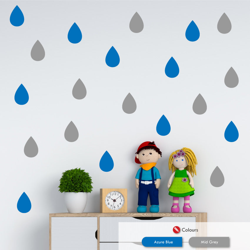 Raindrops Nursery Wall Stickers x180