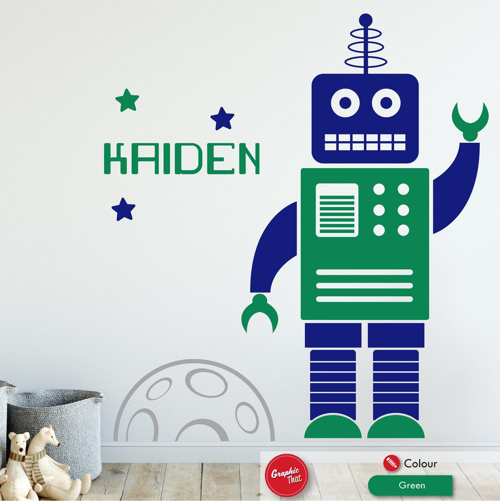 
            
                Load image into Gallery viewer, Robot Personalised Large Wall Art Sticker
            
        