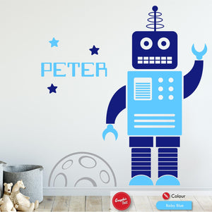 Robot Personalised Large Wall Art Sticker