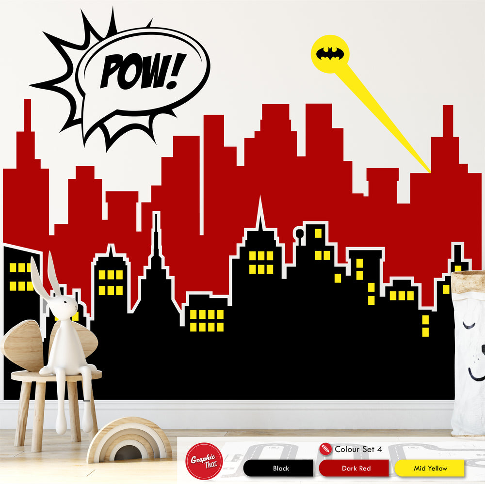 Superhero City Personalised Wall Sticker