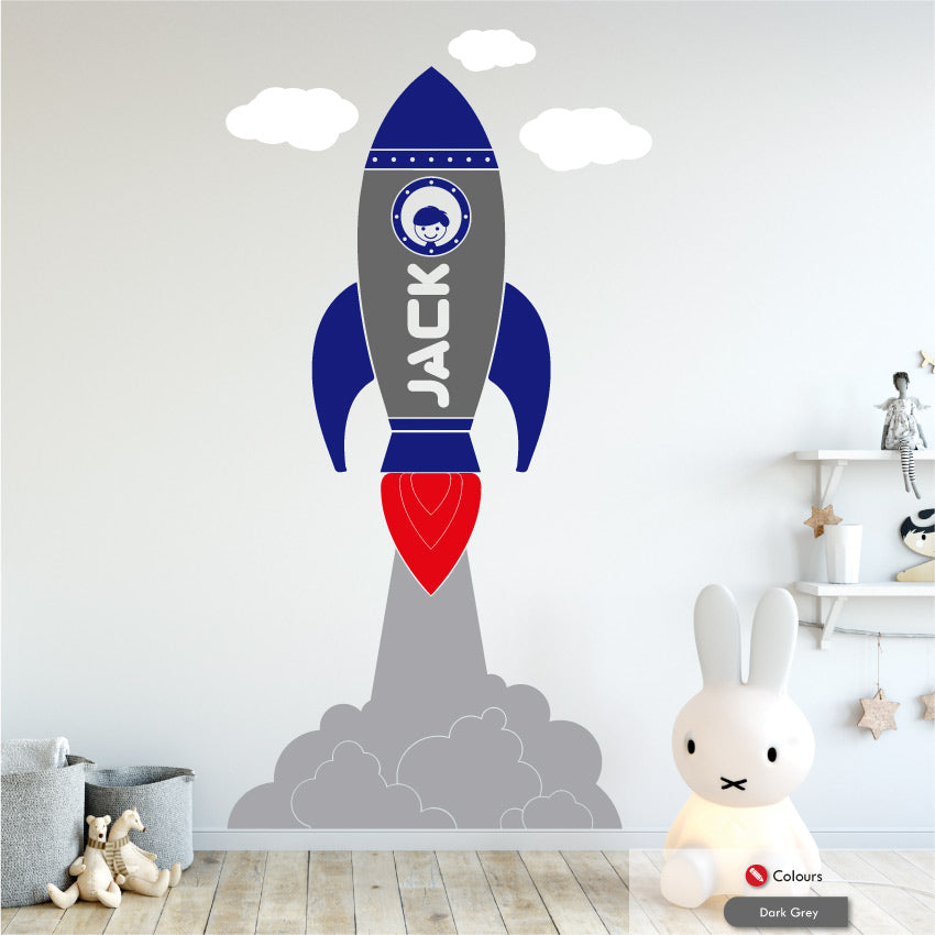 Wizard Rocket Sticker Personalised Space Rocket Wall Sticker – Graphic That