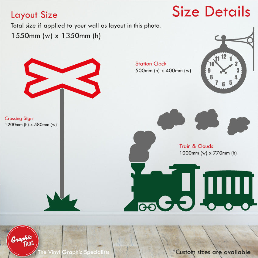 Steam Train Wall Sticker Set – Graphic That