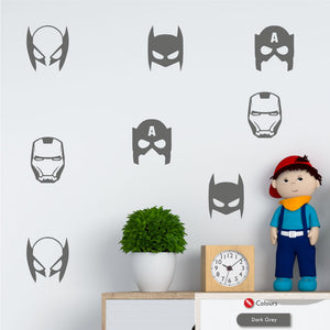 
            
                Load image into Gallery viewer, Superhero Masks Wall Decal Sticker Set
            
        