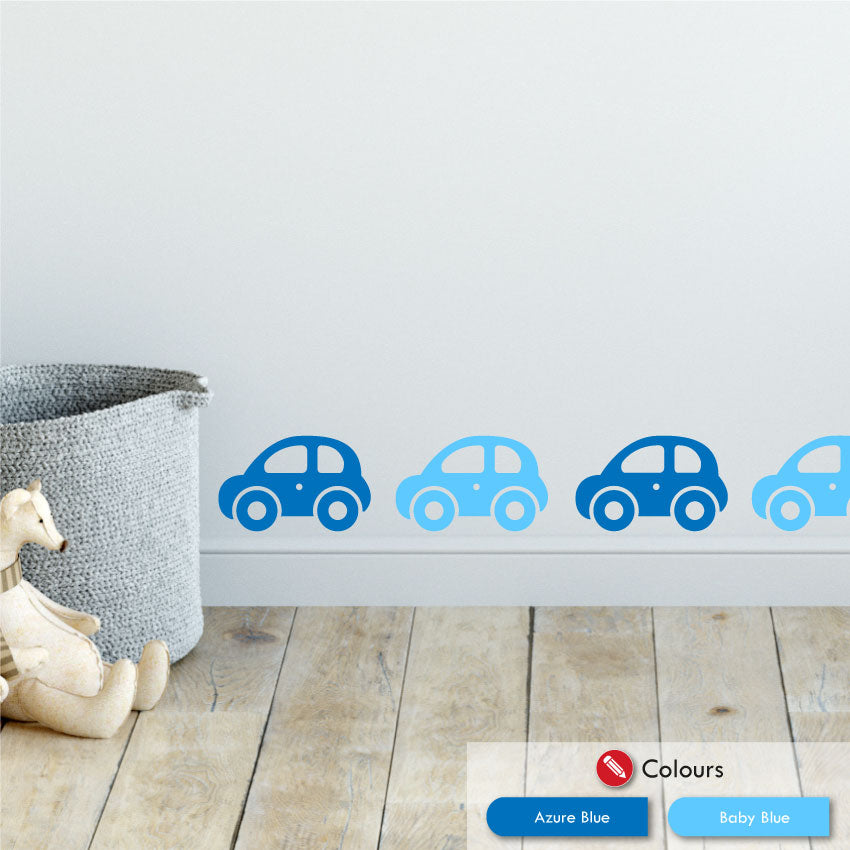 
            
                Load image into Gallery viewer, Toy Car Nursery Wall Stickers Azure Blue and Baby Blue
            
        