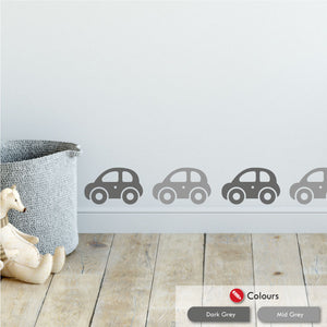 
            
                Load image into Gallery viewer, Toy Car Nursery Wall Stickers Dark Grey &amp;amp; Mid Grey
            
        