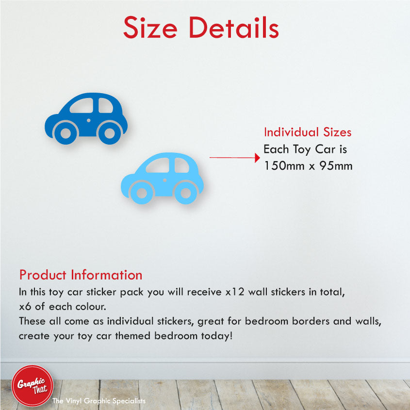 
            
                Load image into Gallery viewer, Toy Car Nursery Wall Stickers Sizes
            
        