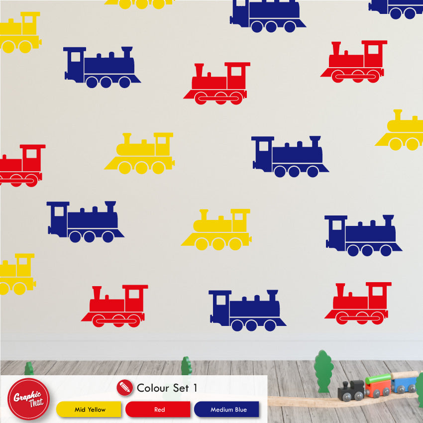 Steam Trains Nursery Wall Art Sticker Set
