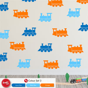 
            
                Load image into Gallery viewer, Steam Trains Nursery Wall Art Sticker Set
            
        