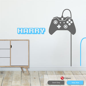 
            
                Load image into Gallery viewer, XBOX One Personalised Wall Sticker dark grey baby blue
            
        