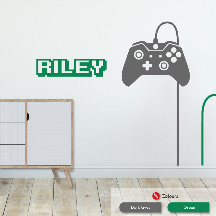 Gaming Controller Personalised Name Wall Sticker Gamer Bedroom Art Decal Mural K Gaming Controller Personalised Name Wall Sticker Gamer Bedroom Art Decal Mural K