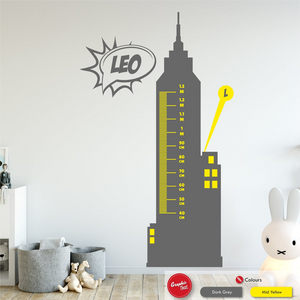 Superhero Personalised Height Chart Wall Sticker