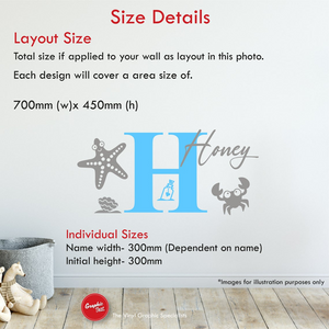 
            
                Load image into Gallery viewer, Girls Name &amp;amp; Initial Personalised Wall Sticker
            
        